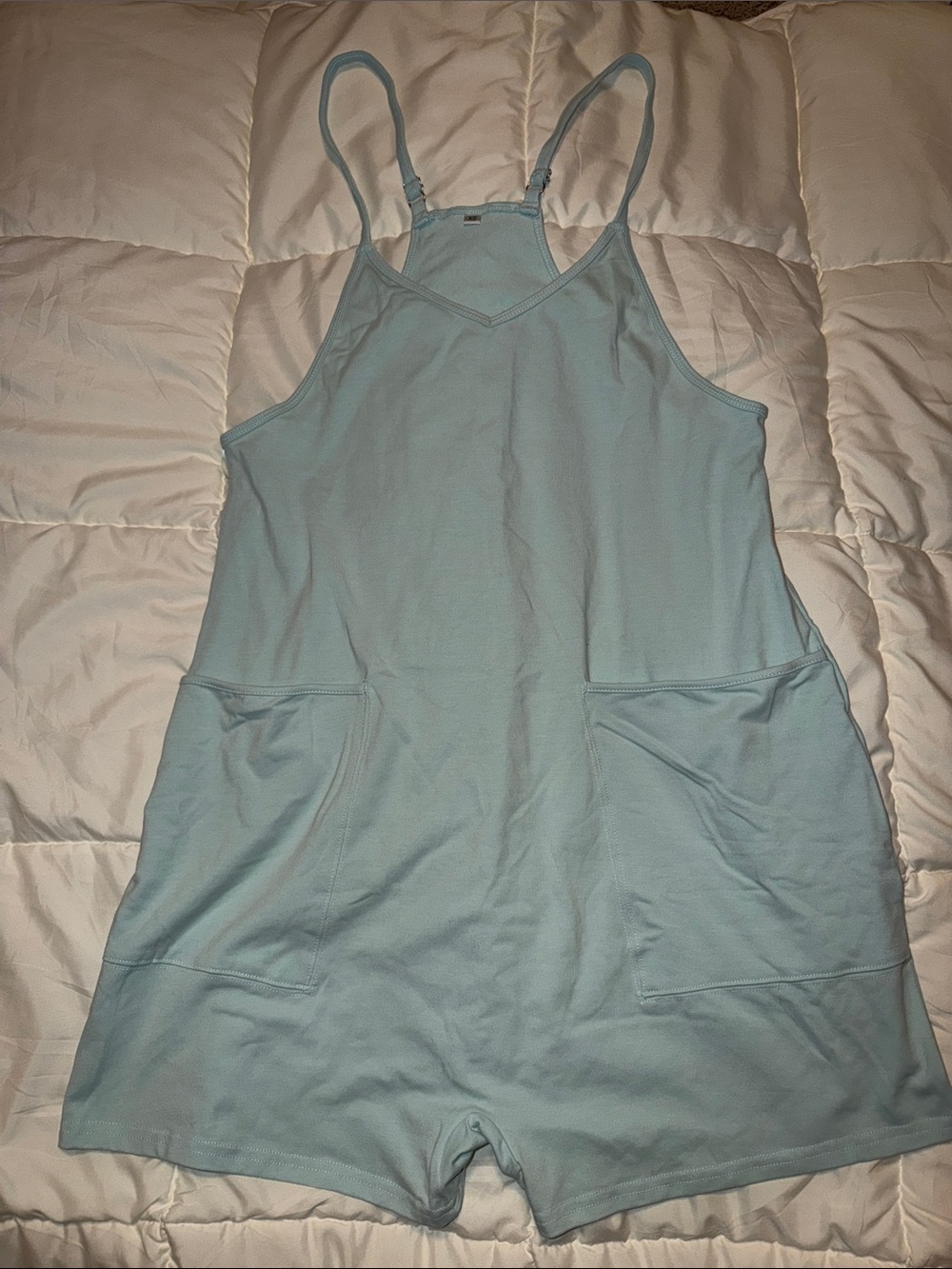Sky Blue Women's Sleeveless tank top Romper with Pockets-XS. Never worn
